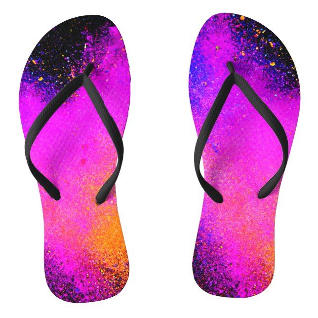 Colourful Powder Eruption Flip Flops (Footbed)