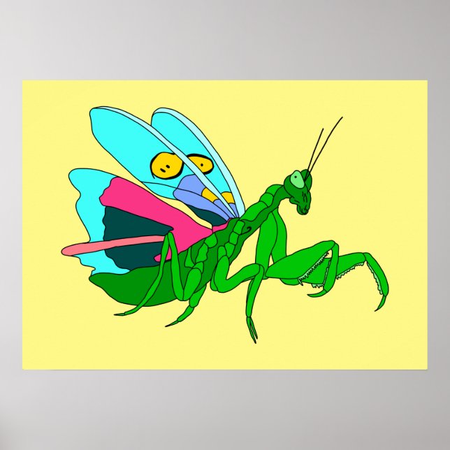 Colourful Praying Mantis Poster (Front)