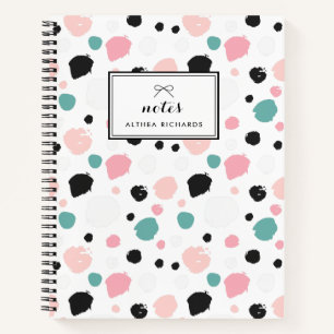 Colourful Preppy Ink Pattern Personalized Notebook