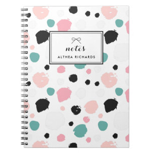 Colourful Preppy Ink Pattern Personalized Notebook