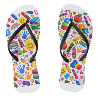 Colourful Preschool Teacher Classroom Wrapping Pap Flip Flops