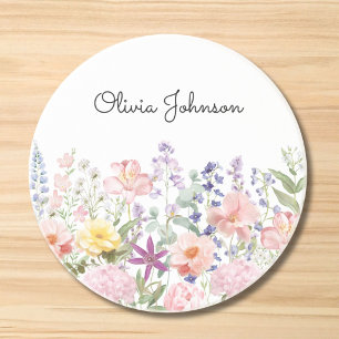 Colourful Pretty Flowers Floral Garden Personalize Coaster