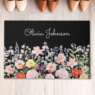 Colourful Pretty Flowers Floral Garden Personalize Doormat