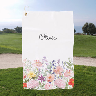 Colourful Pretty Flowers Floral Garden Personalize Golf Towel