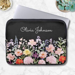 Colourful Pretty Flowers Floral Garden Personalize Laptop Sleeve