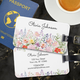 Colourful Pretty Flowers Floral Garden Personalize Luggage Tag