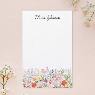 Colourful Pretty Flowers Floral Garden Personalize Stationery