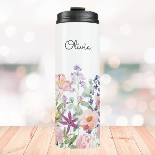 Colourful Pretty Flowers Floral Garden Personalize Thermal Tumbler