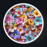 Colourful Pretty Flowers Pattern-20240 Clock<br><div class="desc">Colourful Pretty Flowers Pattern-20340</div>