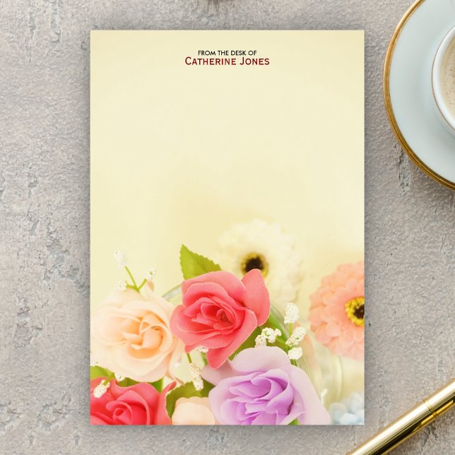 Colourful Pretty Flowers | Personalized Floral Post-it Notes (Creator Uploaded)