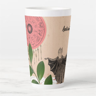 Colourful Pretty Modern Witch Girly Vintage Unique Latte Mug