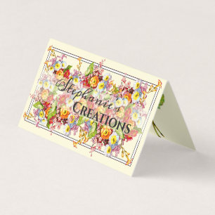 Colourful Primroses Cute Floral Spring Personalize Business Card