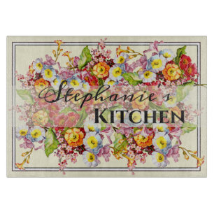 Colourful Primroses Cute Floral Spring Personalize Cutting Board