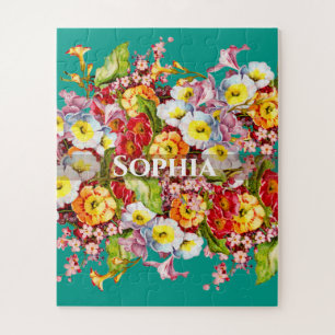 Colourful Primroses Cute Floral Spring Personalize Jigsaw Puzzle