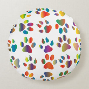 Colourful prismatic rainbow animal round pillow