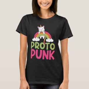 Colourful Proto Punk Rainbow Cat Unicorn Unicat T-Shirt