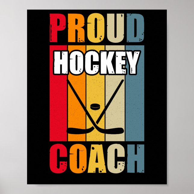 Colourful Proud Hockey Coach Poster (Front)
