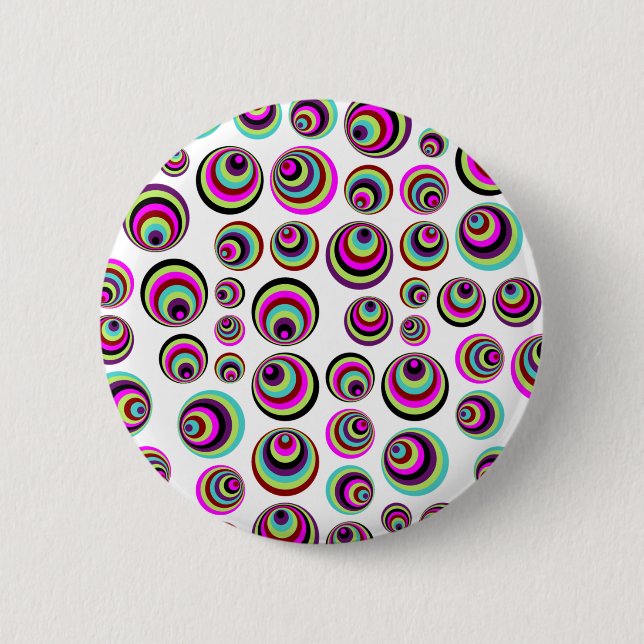Colourful Psych Spots + your background & idea 2 Inch Round Button (Front)