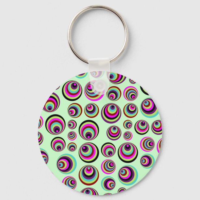 Colourful Psych Spots + your background & idea Keychain (Front)