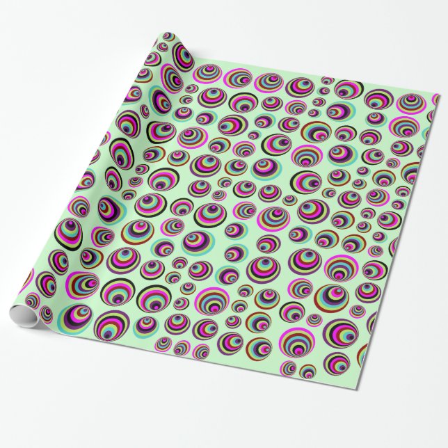 Colourful Psych Spots + your background & idea Wrapping Paper (Unrolled)