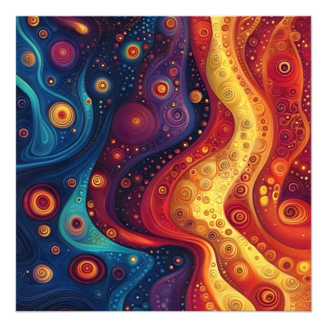 Colourful Psychedelic Abstract Art Photo Print (Front)