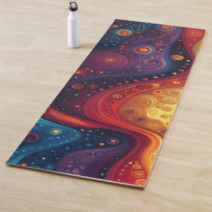 Colourful Psychedelic Abstract Art Yoga Mat
