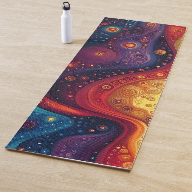 Colourful Psychedelic Abstract Art Yoga Mat (In Situ)