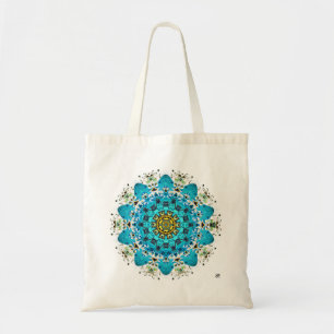 Colourful psychedelic abstract pattern tote bag