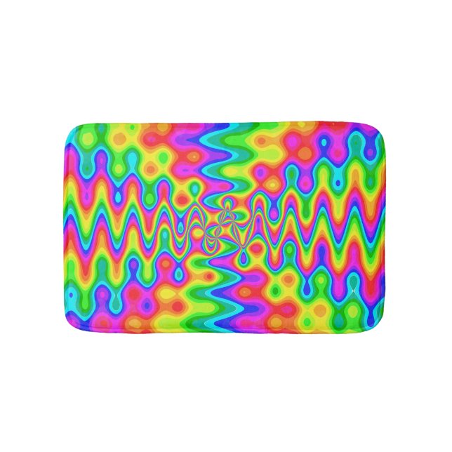 Colourful Psychedelic Art Bath Mat (Front)