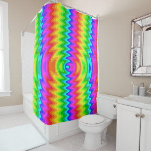 Colourful Psychedelic Art Shower Curtain