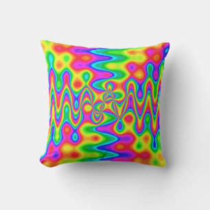 Colourful Psychedelic Art Throw Pillow