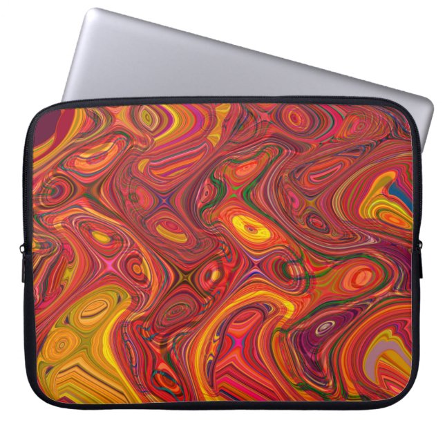 Colourful psychedelic background made of interweav laptop sleeve (Front)