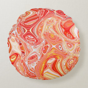 Colourful psychedelic background made of interweav round pillow