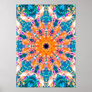 Colourful Psychedelic Dreamy Mandala Poster