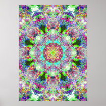 Colourful Psychedelic Dreamy Mandala Poster