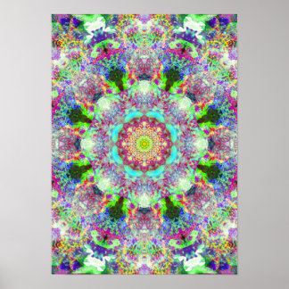 Colourful Psychedelic Dreamy Mandala Poster