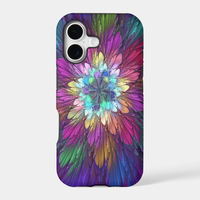 Colourful Psychedelic Flower Abstract Fractal Art (Back)