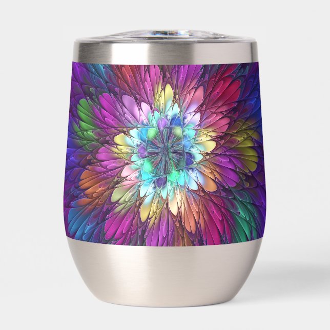 Colourful Psychedelic Flower Abstract Fractal Art (Front)