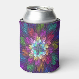 Colourful Psychedelic Flower Abstract Fractal Art Can Cooler
