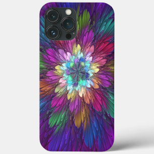 Colourful Psychedelic Flower Abstract Fractal Art iPhone 13 Pro Max Case