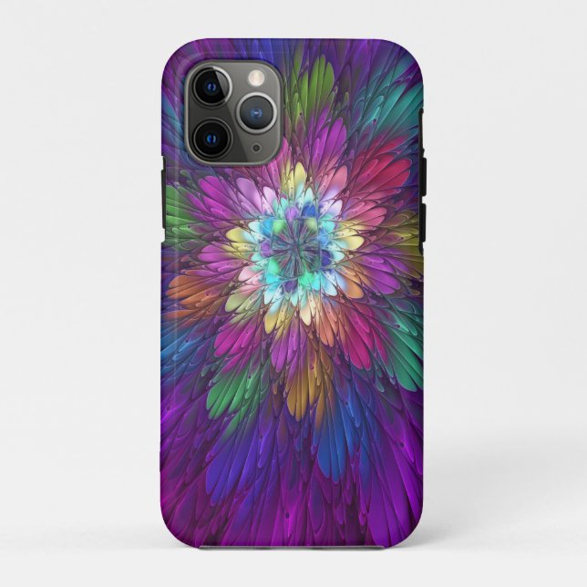 Colourful Psychedelic Flower Abstract Fractal Art Case-Mate iPhone Case (Back)