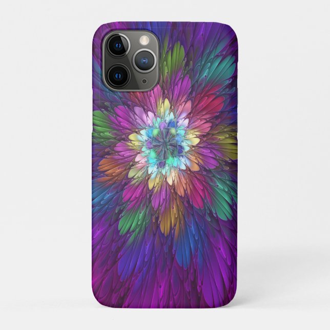 Colourful Psychedelic Flower Abstract Fractal Art Case-Mate iPhone Case (Back)
