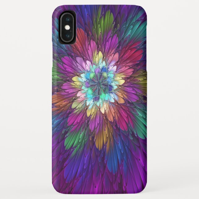 Colourful Psychedelic Flower Abstract Fractal Art Case-Mate iPhone Case (Back)