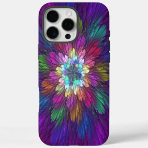 Colourful Psychedelic Flower Abstract Fractal Art iPhone 16 Pro Max Case
