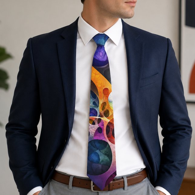Colourful Psychedelic Fractal Abstract Art  Tie (Creator Uploaded)