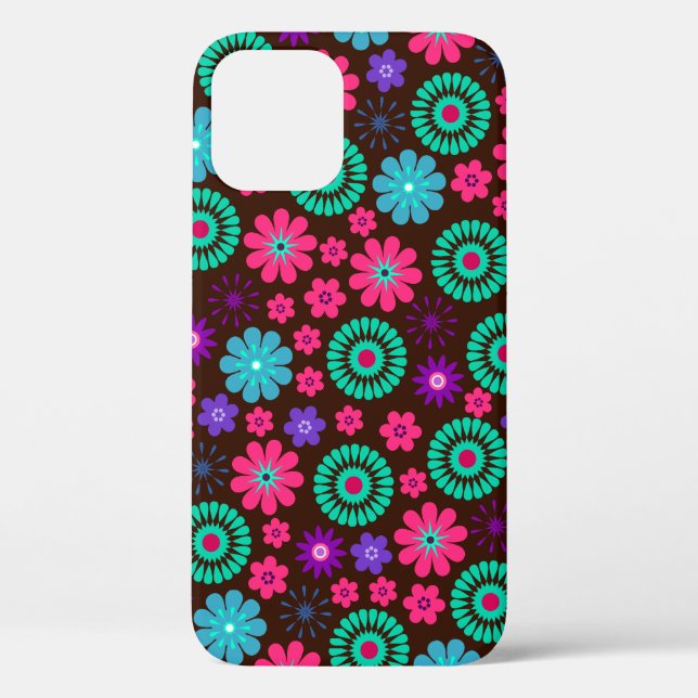 Colourful Psychedelic Funky Flower Pattern Case-Mate iPhone Case (Back)