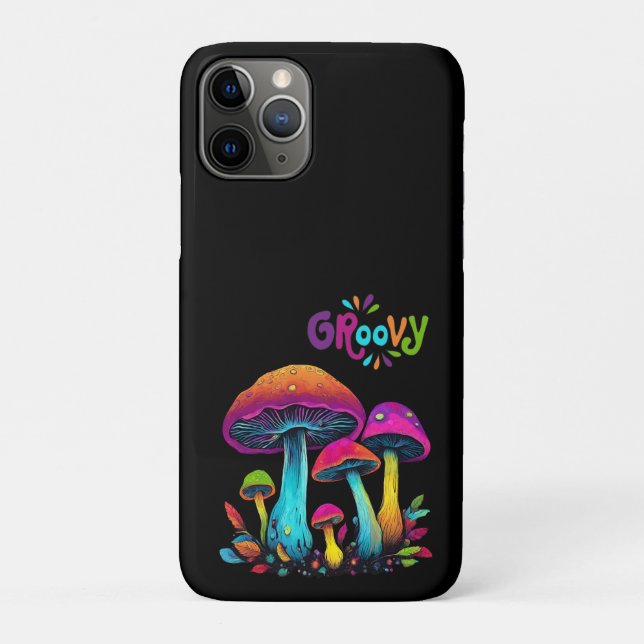 Colourful Psychedelic Groovy Mushrooms- Case-Mate iPhone Case (Back)