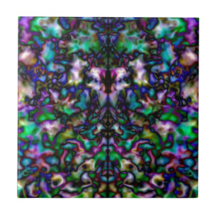 Colourful psychedelic kaleidoscope pattern tile