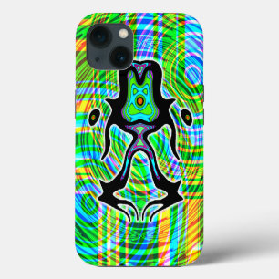 Colourful psychedelic meditating alien v3 iPhone 13 case