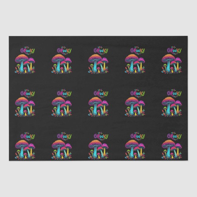 Colourful Psychedelic Mushrooms- Tissue Paper (Front)